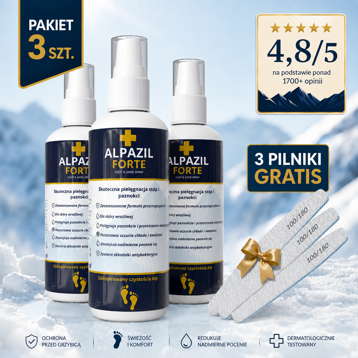 3x Alpazil Forte 250ml + Gratisy Kompleksowa Pielęgnacja